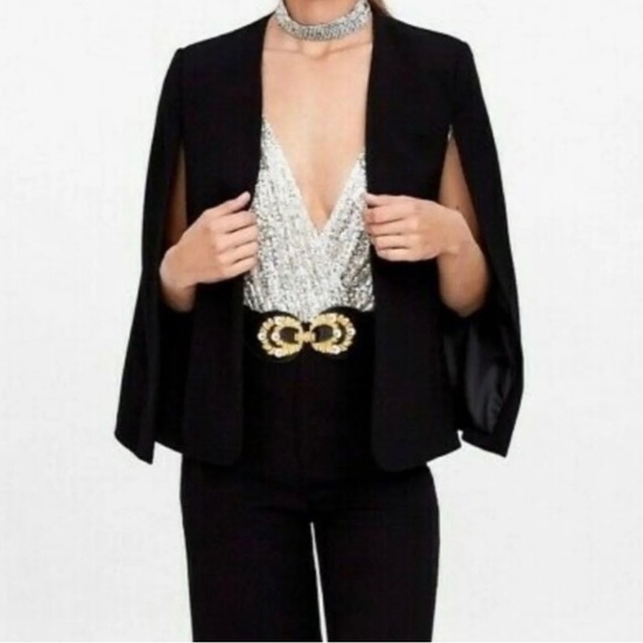 Mural Black Cape Blazer XS Sz 0-4 - Picture 5 of 8